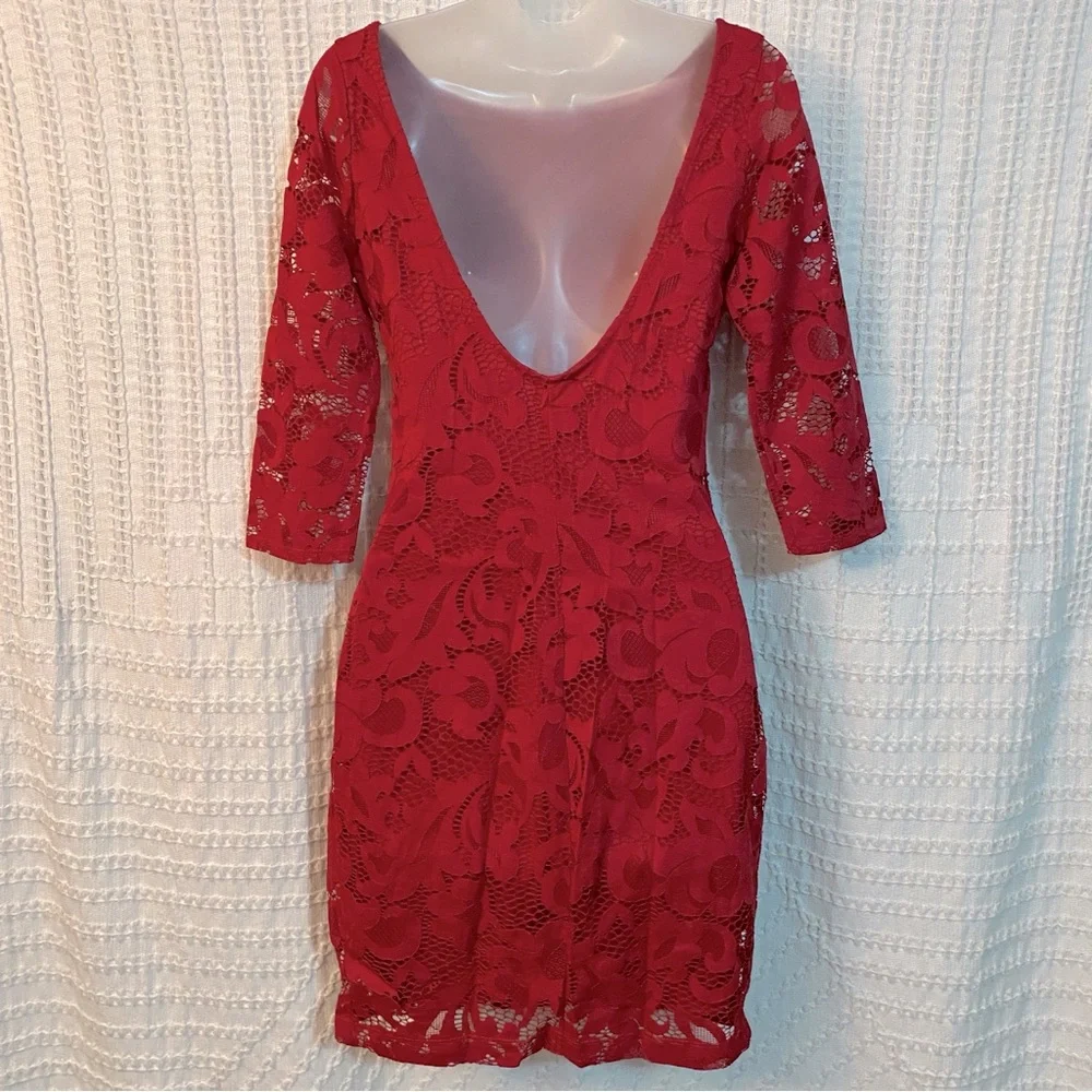 Mystic Red Lace Dress, Size Small - Picture 2 of 4